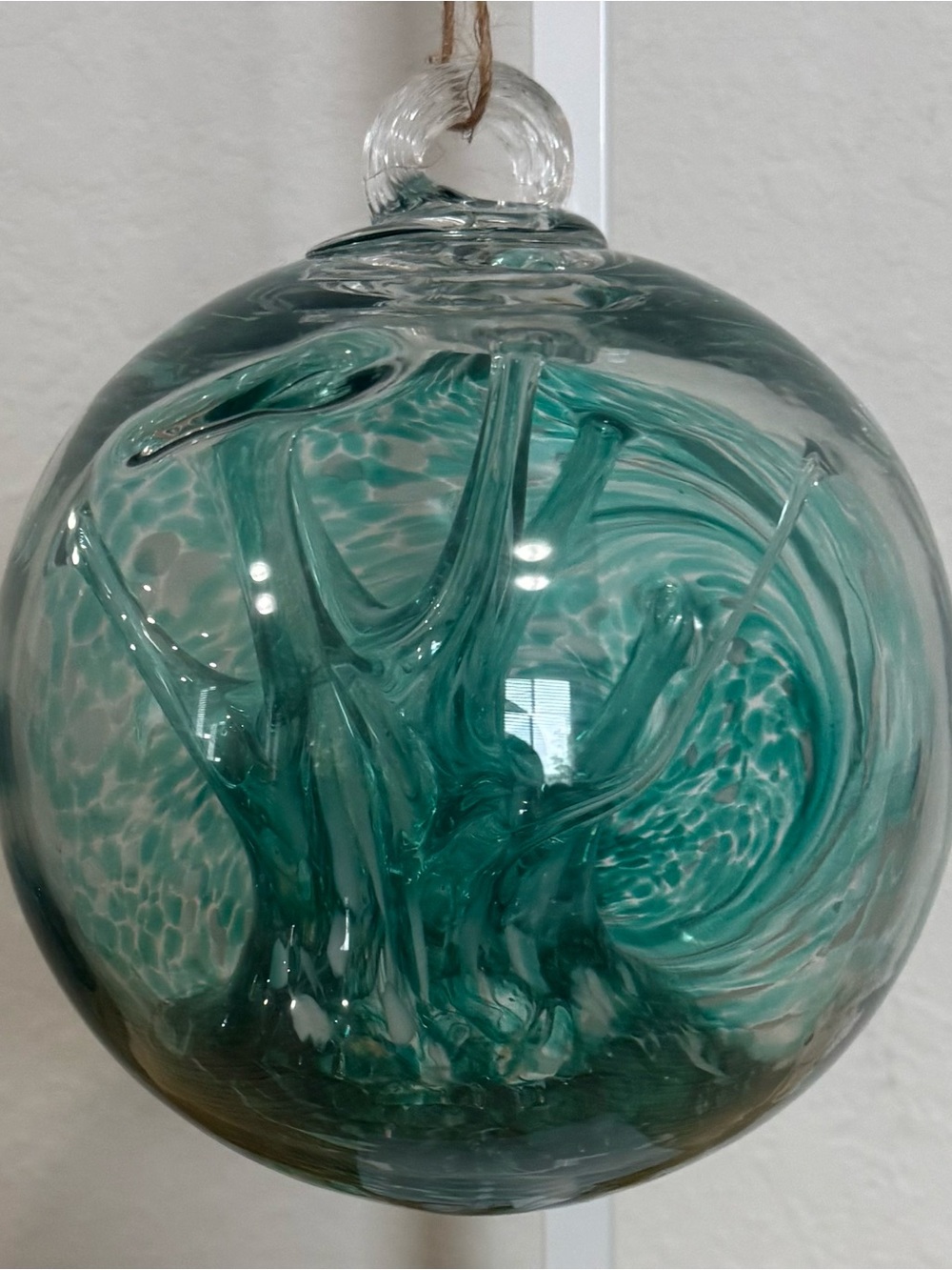 Tree of Motherhood Hand Blown Art Glass Decorative Sphere Globe Orb